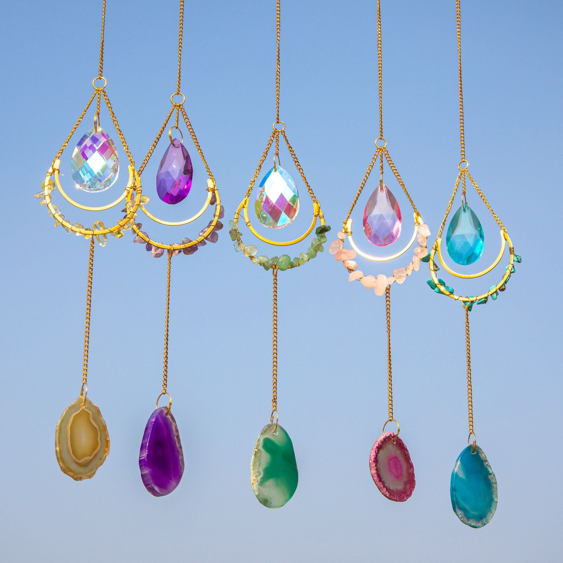 Wholesale Suncatcher Natural Agate Crystal Prism Decoration
